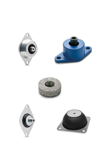 Antivibradores con brida y Almohadillas antivibratorias